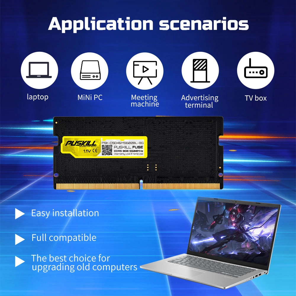 PUSKILL Wide Compatibility DDR5 Laptop RAM for New Generation Notebook Upgrade Photobank 2025 12 01T174603.082